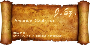 Jovanov Szabina névjegykártya
